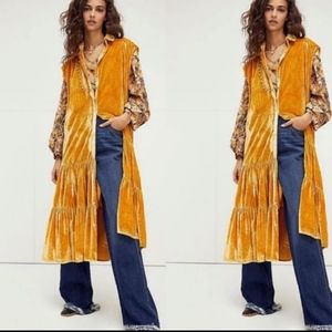 Free People On My Mind velvet maxi duster vest